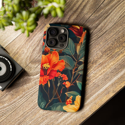 Tough Floral Phone Case | Tropical Vibe, Gift for Nature Lovers, Summer Beach Accessory, Floral Pattern, Trendy Phone Accessories
