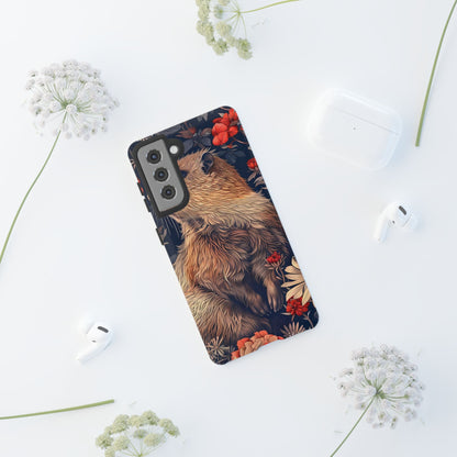 Floral Critter Phone Case, Tough Cases for Animal Lovers, Protective Cases for Phones, Unique Gift for Wildlife Enthusiasts