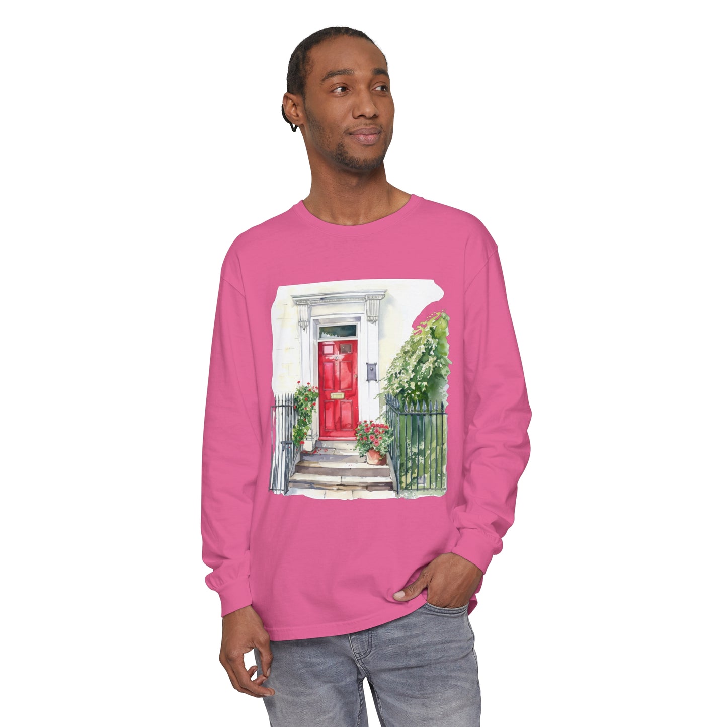 Unisex Garment-dyed Long Sleeve T-Shirt - England Aesthetics - Embracing Classic British Charm and Style