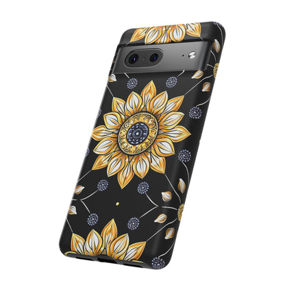 Floral Phone Case with Mandala Design, Tough Cases for iPhone & Samsung, Boho Style, Gift for Her, Unique Accessories