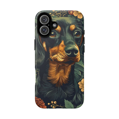 Dachshund Phone Case, Floral Pet Phone Cover, Dog Lover Gift, Tough Phone Case, Custom Dachshund Design, Unique Dog Owner Accessory