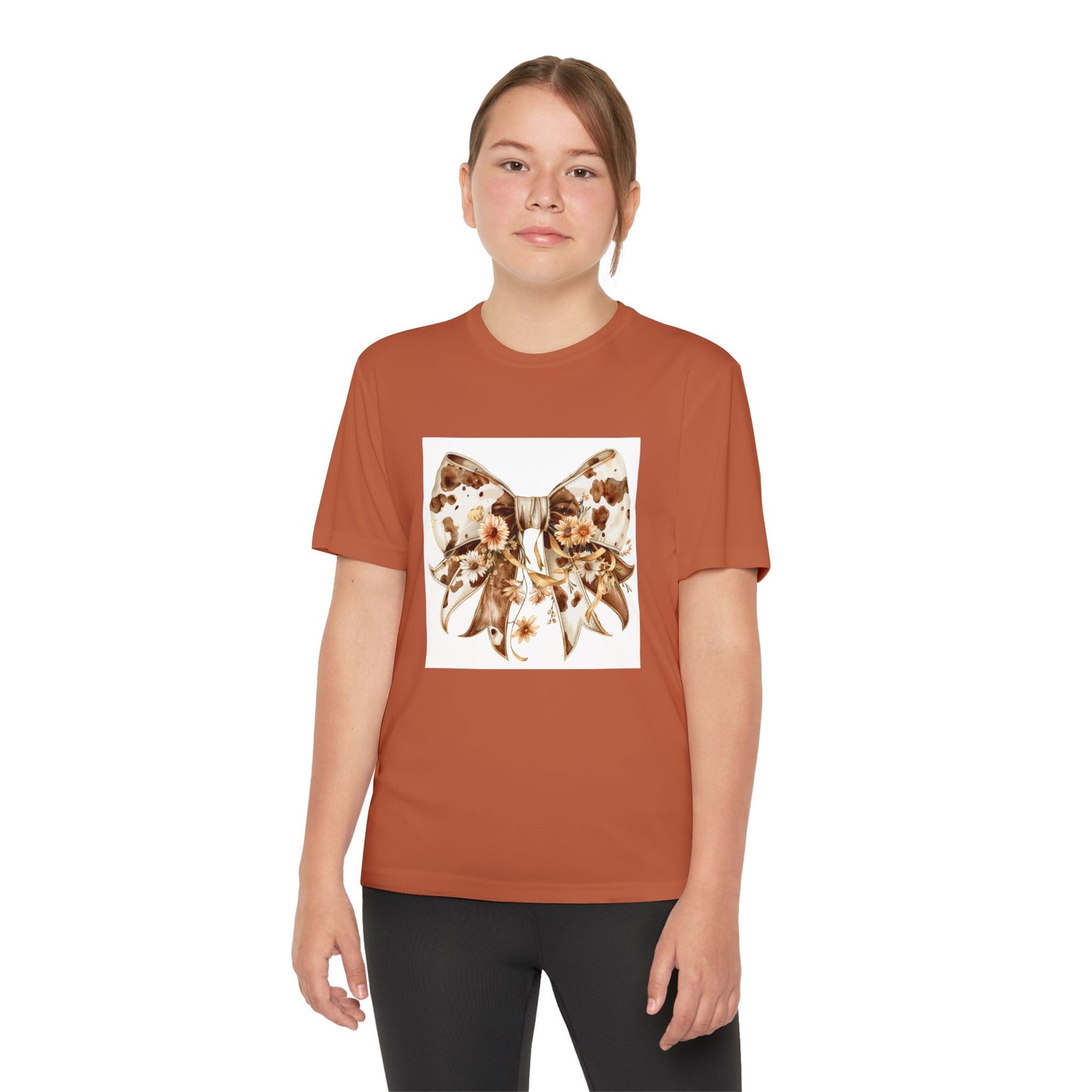 Floral Bow Youth Tee - Stylish & Fun Summer Wear