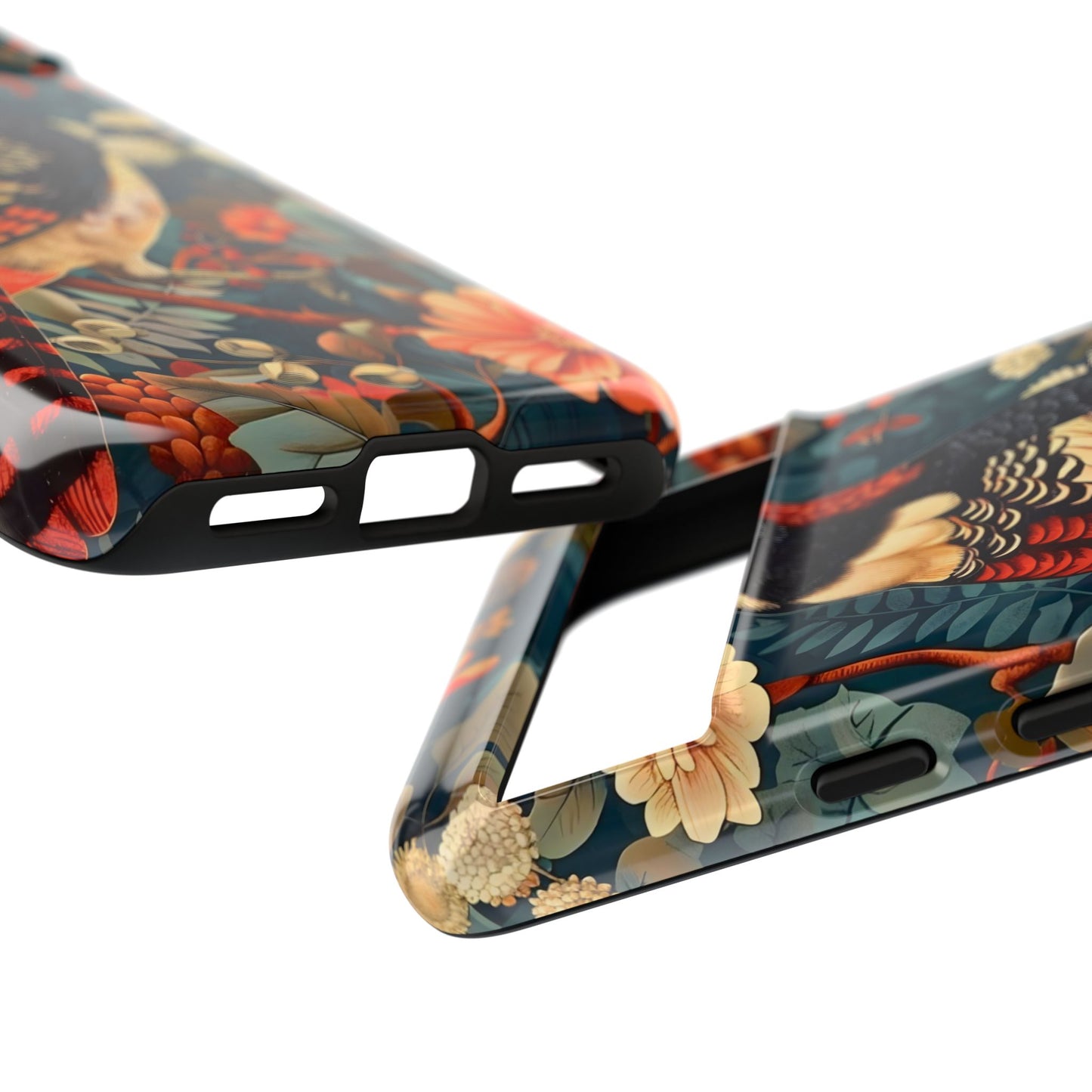 Nature-Inspired Phone Case with Floral Art, Tough Phone Cover, Protective Case, Gift for Nature Lovers, Unique Phone Accessory