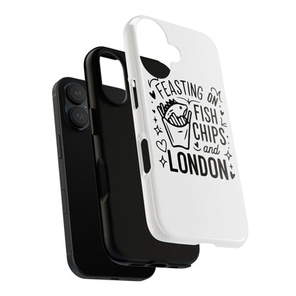 London Fish & Chips Phone Case | Fun Gift for Foodies, Travel Lovers, London Souvenir, Unique Accessories, Personalization Option