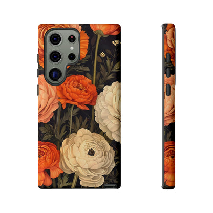 Floral Phone Case with Tough Protection, Blooming Ranunculus Design, Durable Cover, Gift for Flower Lovers, Eco-Friendly Phone Accessory