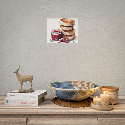 Breakfast Bagel Art Print, Foodie Decor, Kitchen Wall Art, Rolled Poster, Unique Food Gift, Home Cooking Decor