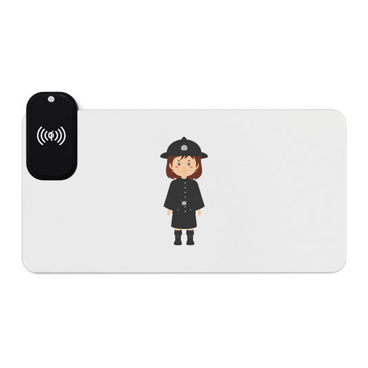 British Woman Guard - LED Gaming Mouse Pad with Wireless Charging, Perfect for Gamers, Home Office, Desk Accessories, Gift for Tech Enthusiasts, Unique Mousepads