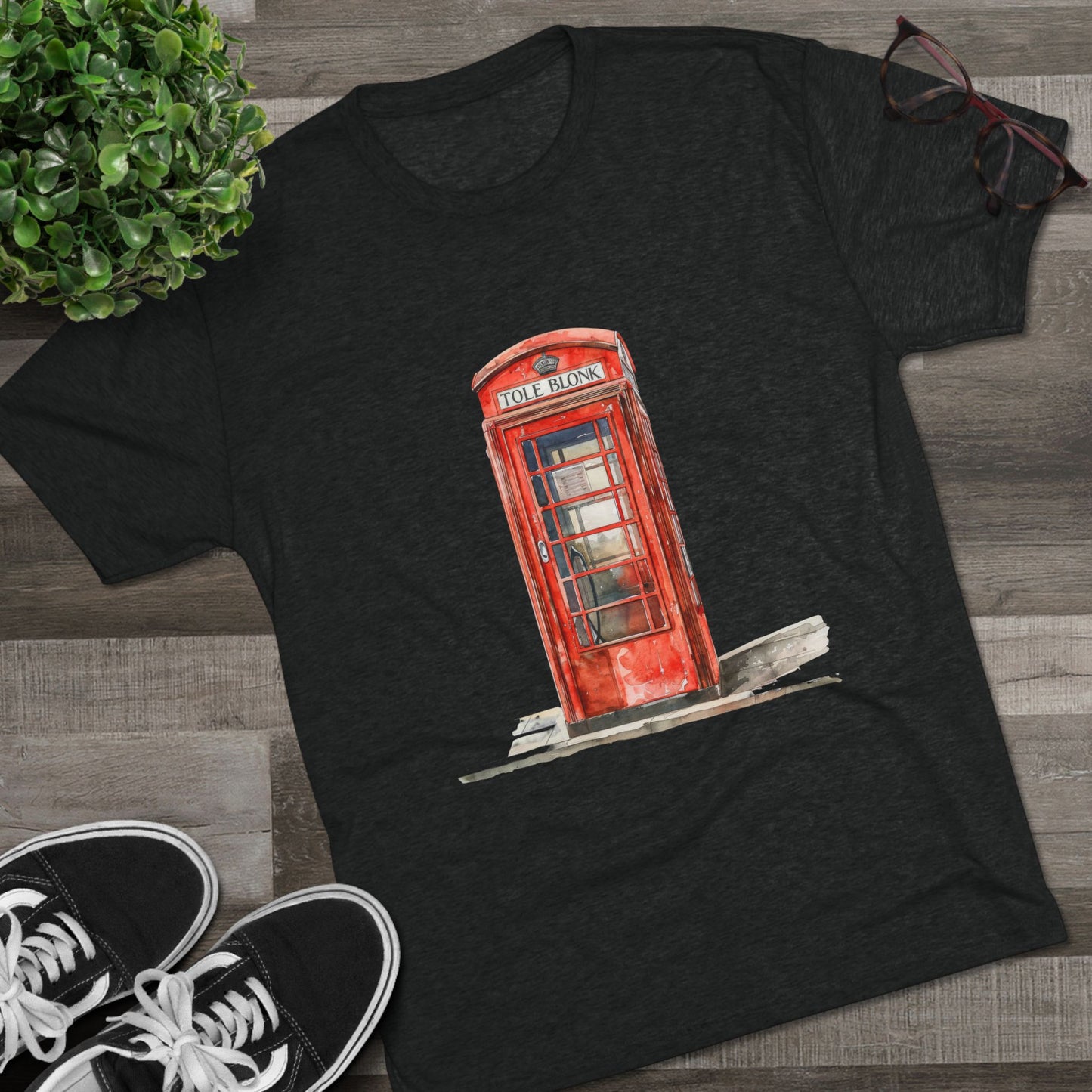 Iconic British Public Telephone - Classic Red Phone Box Unisex Tri-Blend Crew Tee