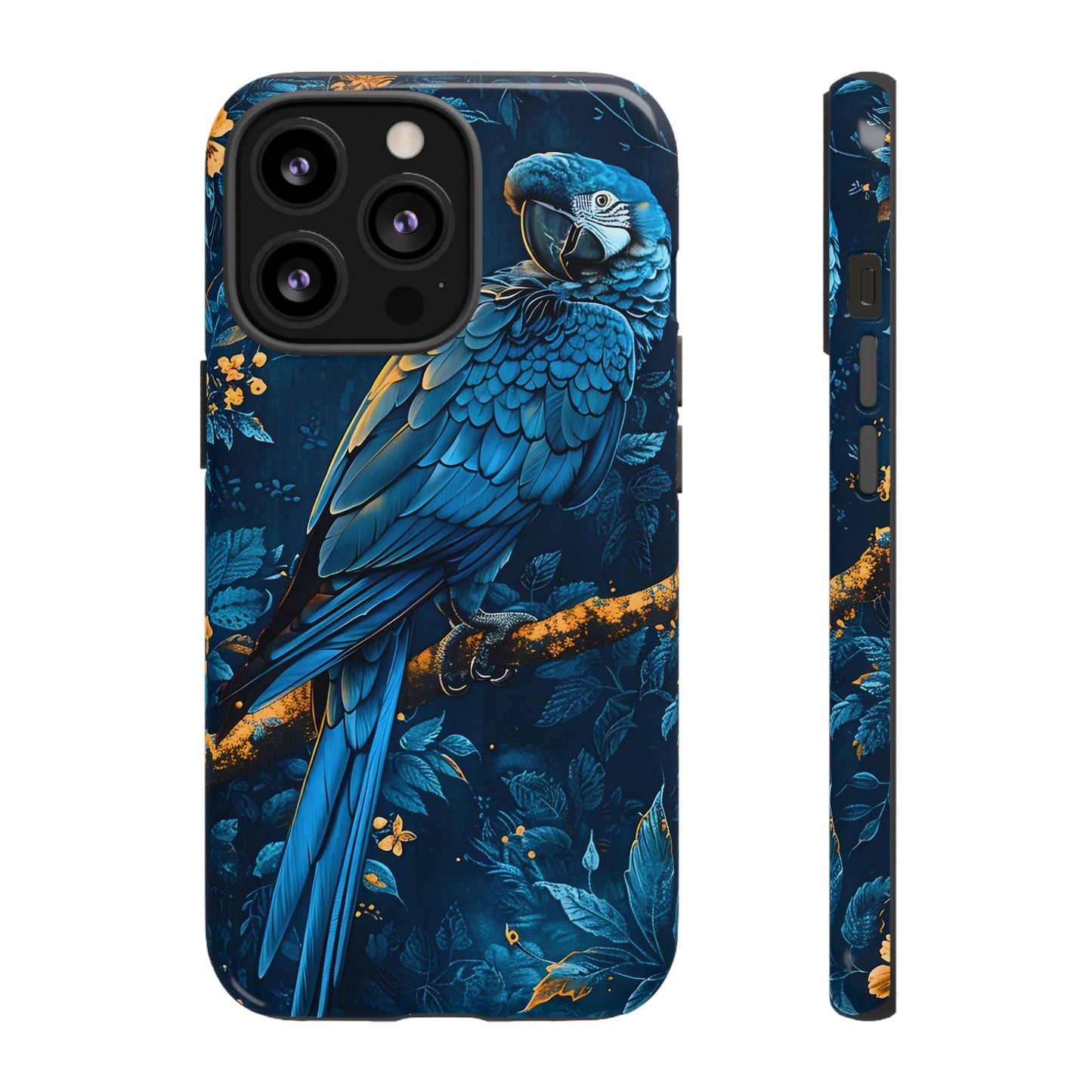 Tough Cases - Vibrant Blue Parrot Phone Case, Tropical Bird Phone Cover, Nature Lover Gift, Eco-Friendly Accessories, Unique Wildlife Decor