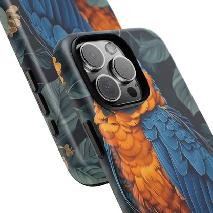 Tropical Parrot Phone Case - Tough Cases, Colorful Phone Cover, Nature Lover Gift, Floral Design, Bird Lover Accessory