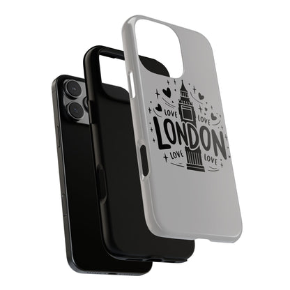 London Love Phone Case, Tough Cases, Stylish Phone Accessories, Unique Gift for Travelers, London Souvenir, Love Design