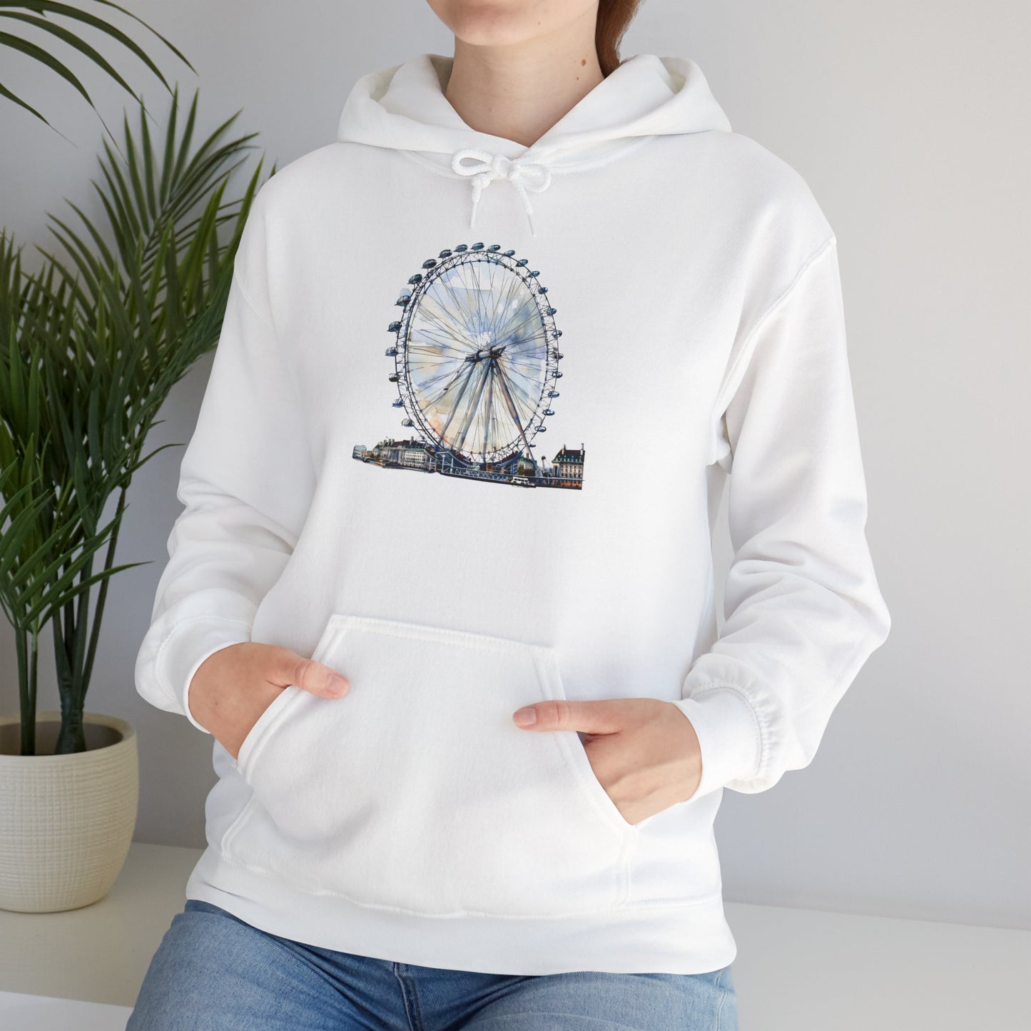 Unisex Heavy Blend™ Hooded Sweatshirt - London Eye - Iconic Ferris Wheel