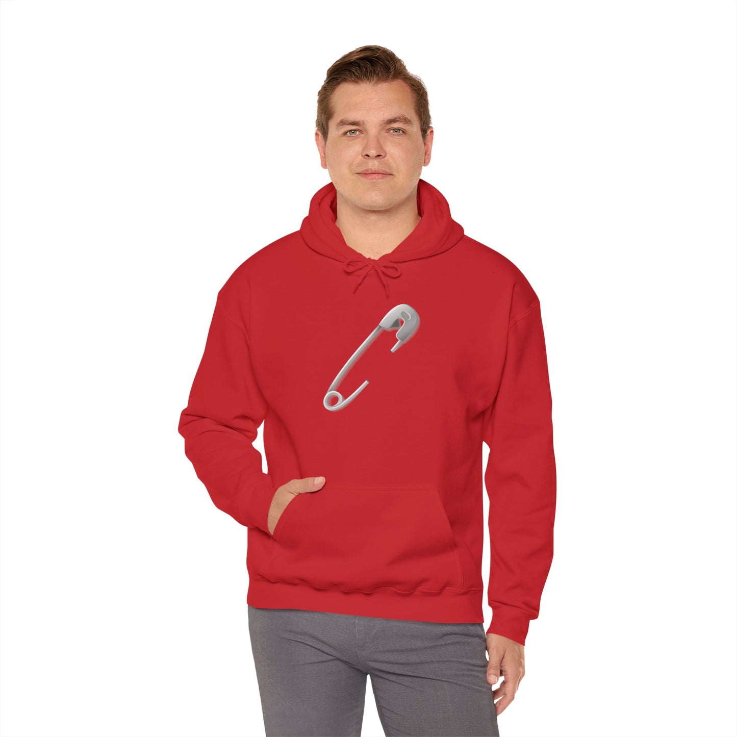 Unisex Heavy Blend™ Hooded Sweatshirt - Aesthetic Minimalist Safety Pin