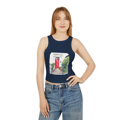 Women's Micro Rib Racer Tank Top - Embracing Classic British Charm and Style