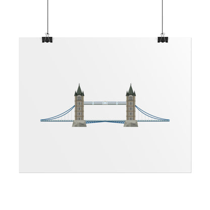 Tower Bridge Rolled Poster, London City Decor, Wall Art, Gift for Travelers, Home Aesthetic, UK Wall Art