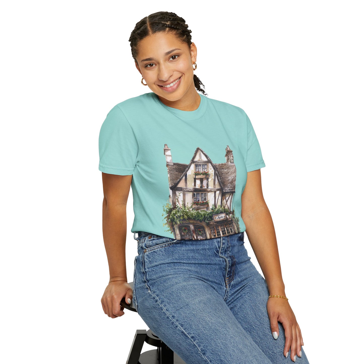Unisex Garment-Dyed T-shirt - Heritage in Stone - Traditional British Village Homes