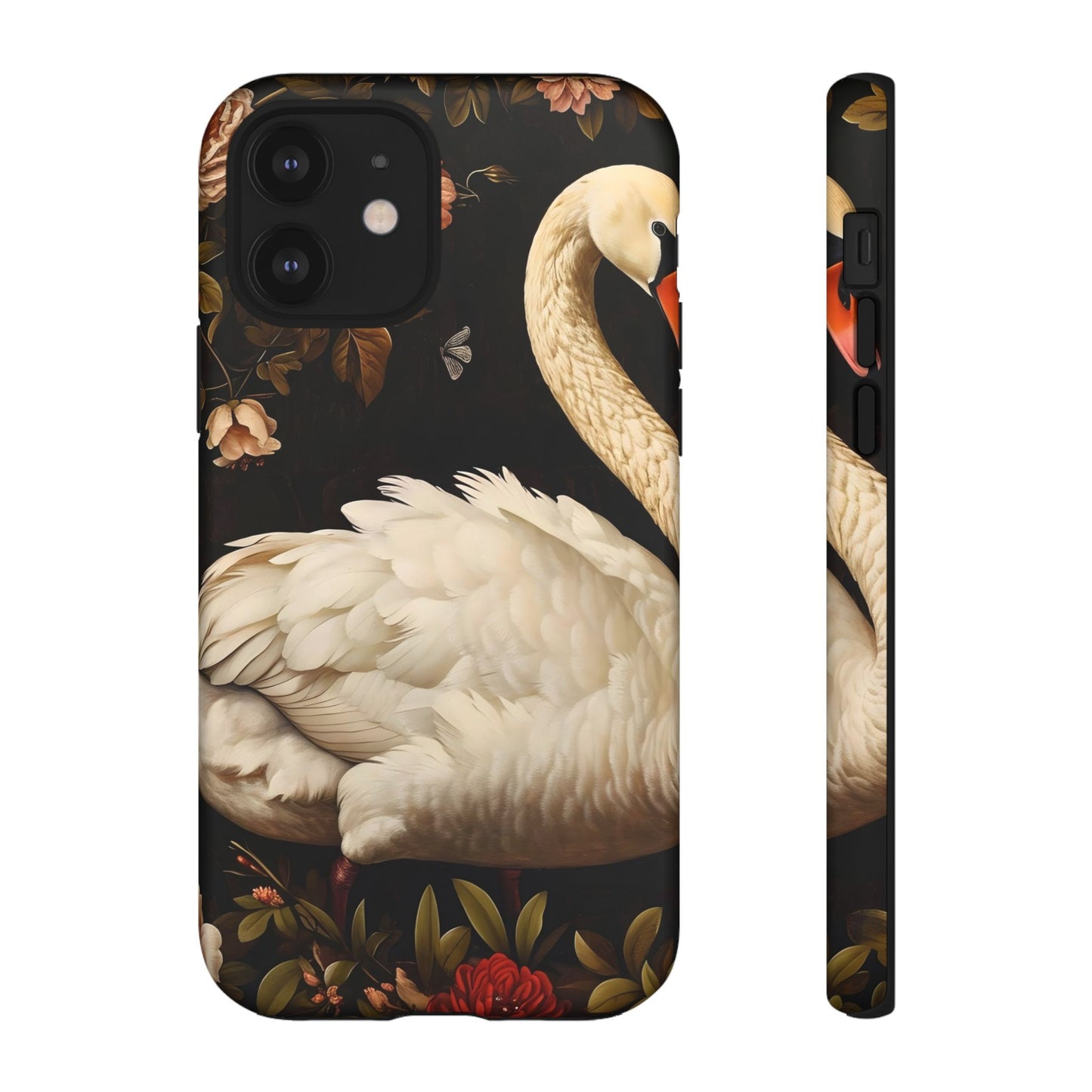 Elegant Swan Phone Case, Floral iPhone Cover, Tough Phone Case, Gift for Her, Nature Lover, Mother's Day, Birthday