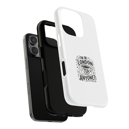 Magnetic Phone Case with London Tea Design, Tough Mobile Cover, Gift for Tea Lovers, Travel Accessory, Unique Phone Protector