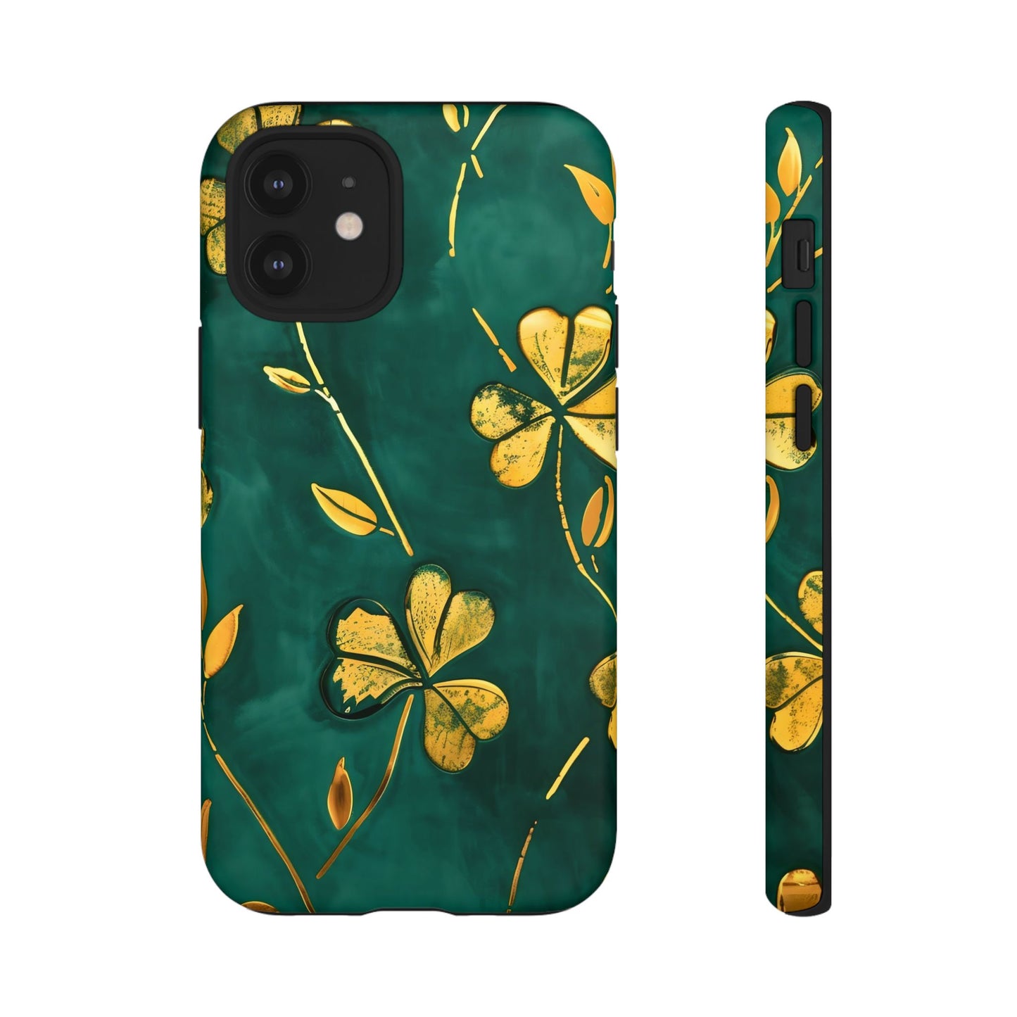 Floral Phone Case with Gold Accents, Tough Phone Cover, Stylish Phone Protector, Unique Gift for Her, Nature Lover Accessory