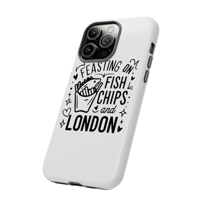 London Fish & Chips Phone Case | Fun Gift for Foodies, Travel Lovers, London Souvenir, Unique Accessories, Personalization Option