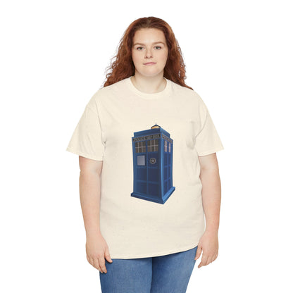 Unisex Heavy Cotton Tee - British Police Public Call Box - Iconic TARDIS