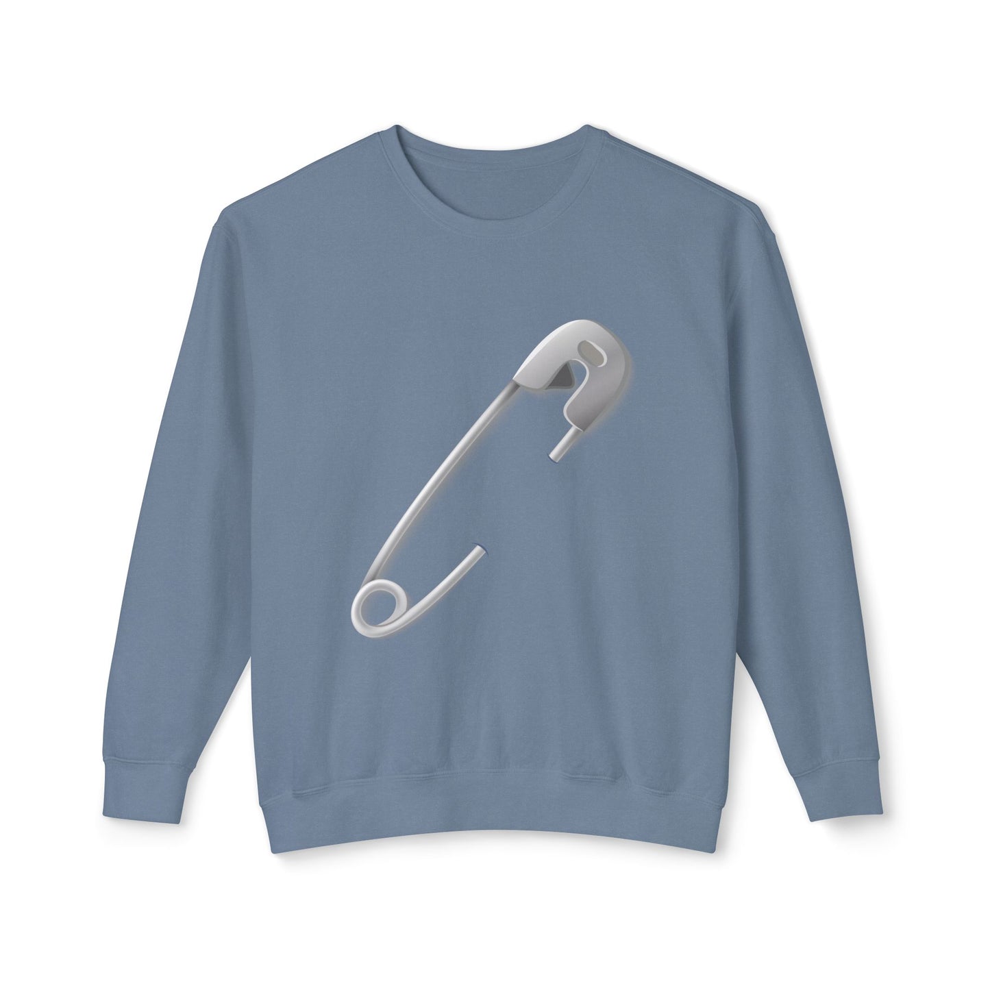 Unisex Lightweight Crewneck Sweatshirt - Minimalist Safety Pin Design