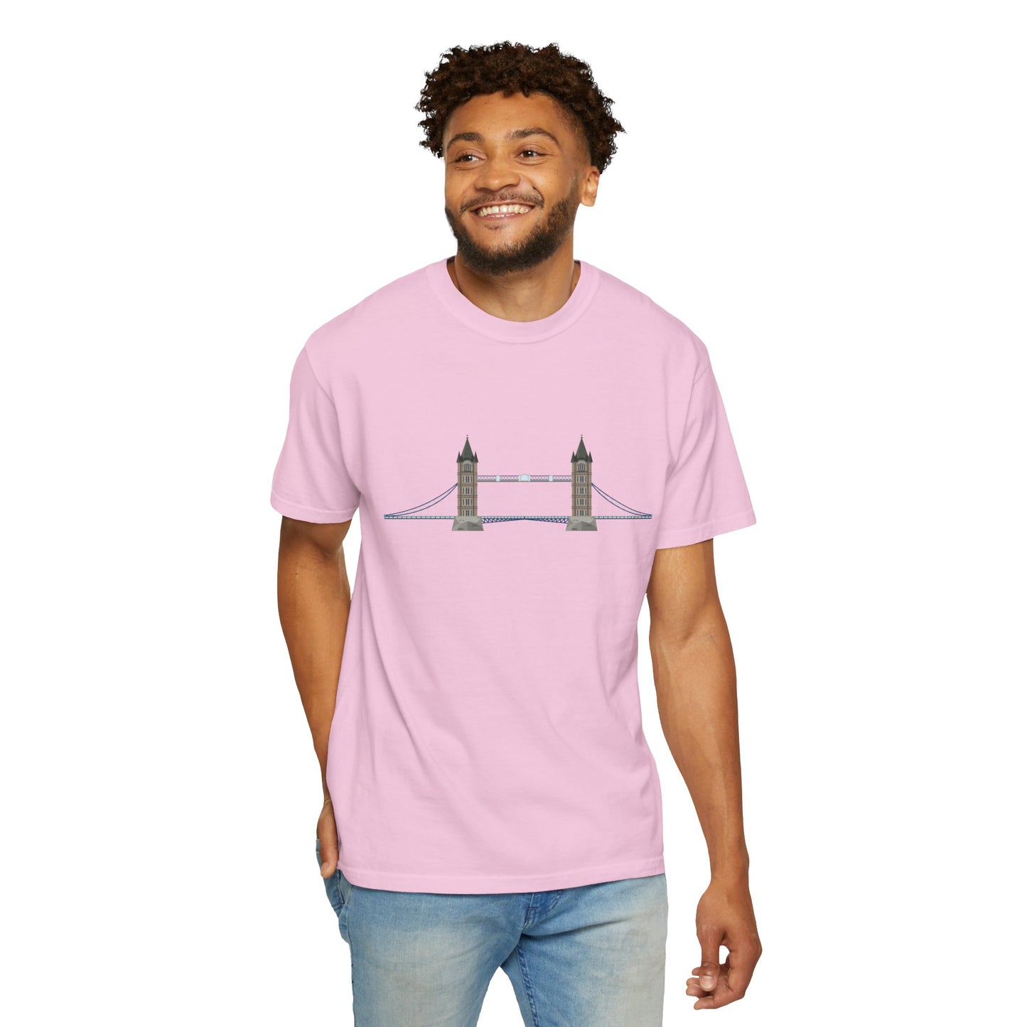 Unisex Garment-Dyed T-shirt - London’s Famous Bridge Over the Thames