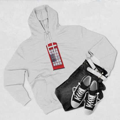 Three-Panel Fleece Hoodie - Iconic British Red Telephone