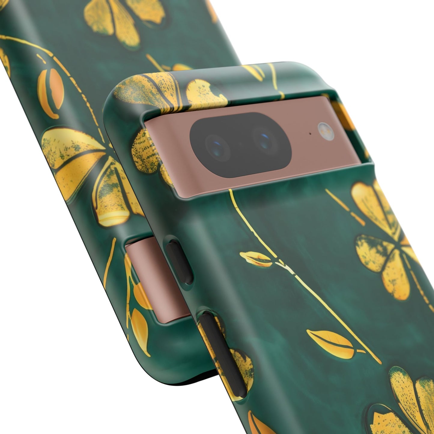 Floral Phone Case with Gold Accents, Tough Phone Cover, Stylish Phone Protector, Unique Gift for Her, Nature Lover Accessory