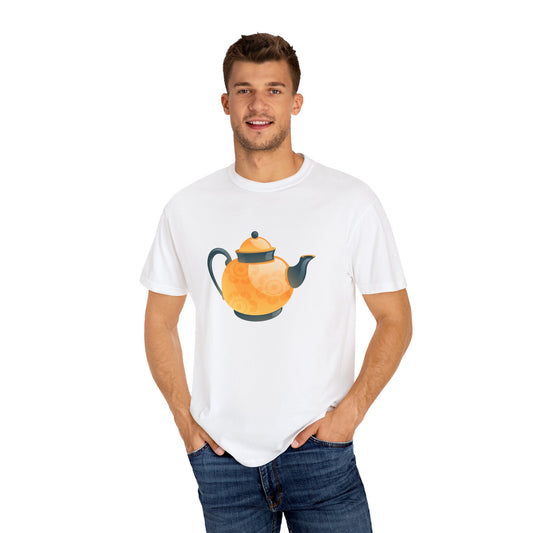 Unisex Garment-Dyed T-shirt - British Tea Kettle - Timeless Elegance in Tea Time