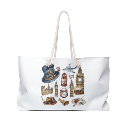 London Adventure Weekender Bag, Travel Tote, Weekend Getaway Bag, Vacation Essentials, Gift for Travelers, Exploring England