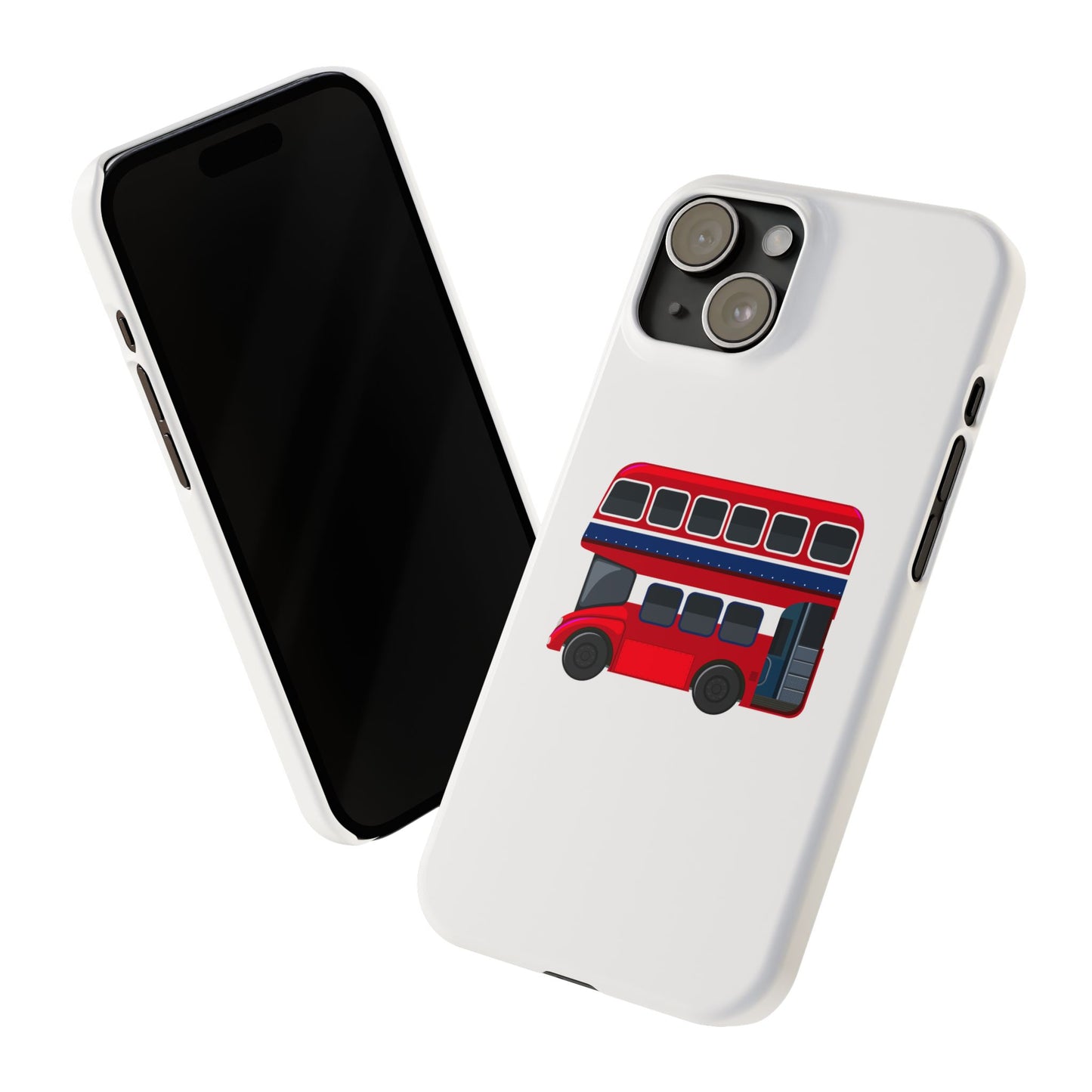 Charming Red Double-Decker Bus Phone Cases, Cute Phone Covers for Travelers, Gifts for London Lovers, Stylish Mobile Accessories, [...]