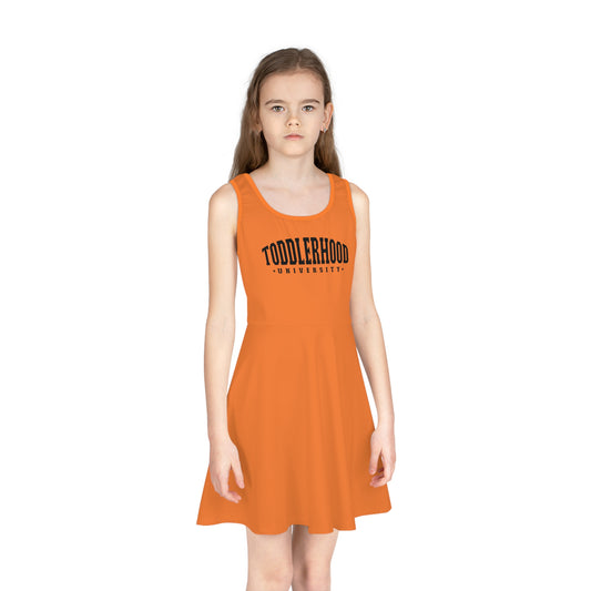 Sleeveless Sundress - Toddlerhood is a Wild Ride PNG - Fun Orange Dress for Girls