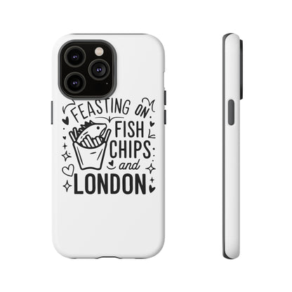 London Fish & Chips Phone Case | Fun Gift for Foodies, Travel Lovers, London Souvenir, Unique Accessories, Personalization Option