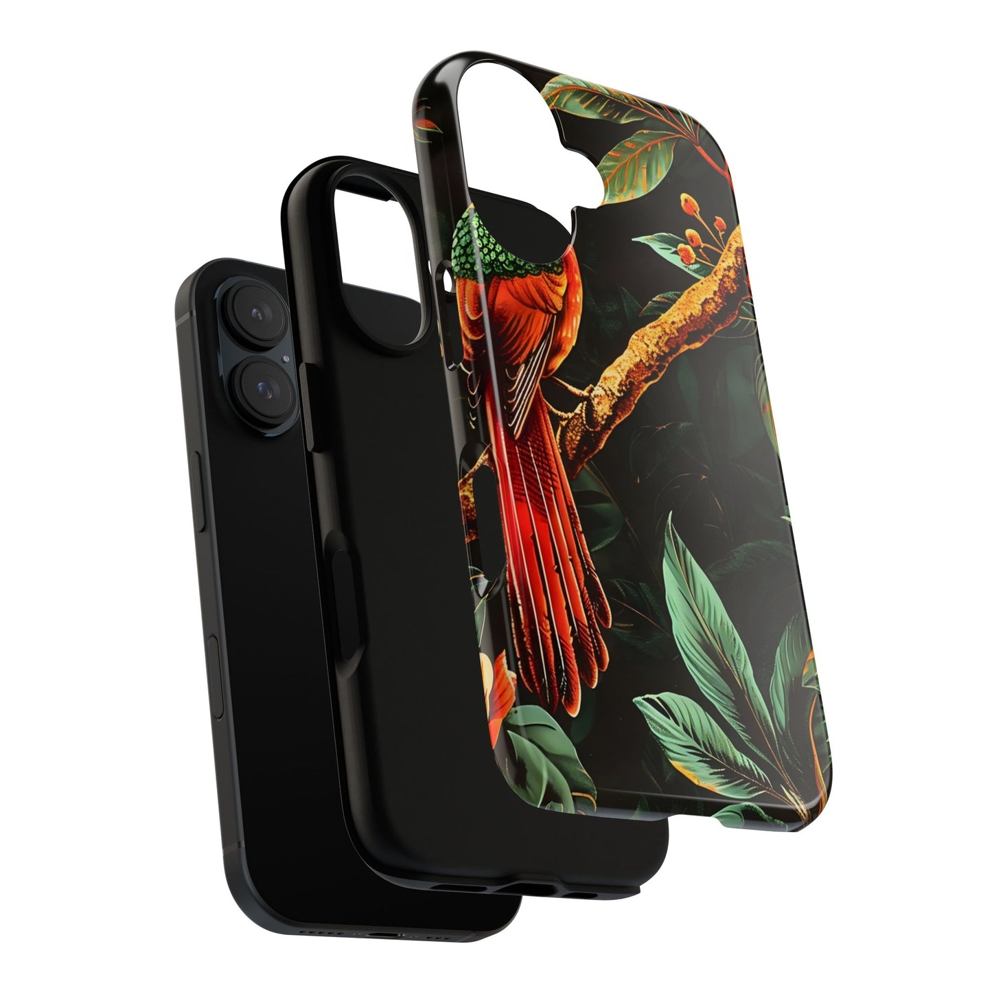 Tough Cases for Nature Lovers, Tropical Bird Phone Case, Eco-Friendly Cover, Gift for Bird Watchers, Vibrant Floral Design