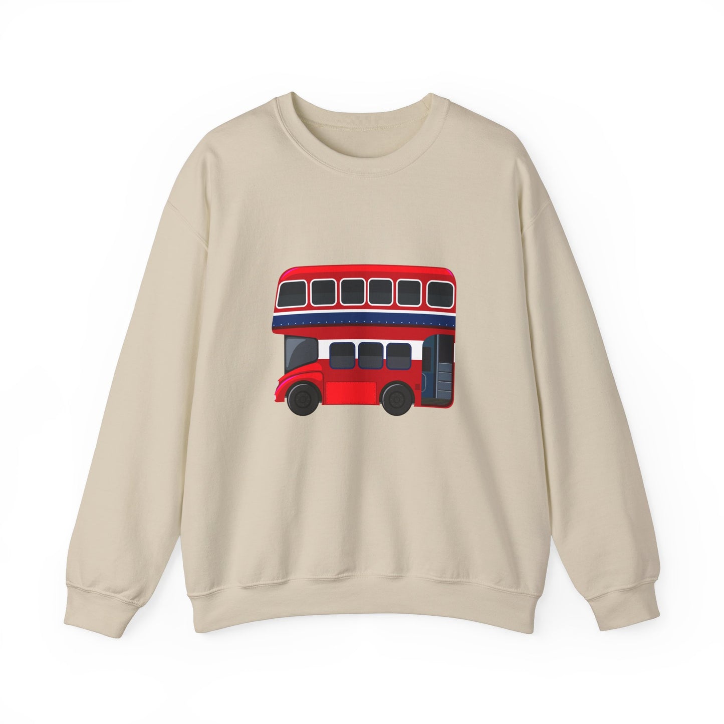 Unisex Heavy Blend™ Crewneck Sweatshirt Trendy - London Transport Red Double-Decker Bus