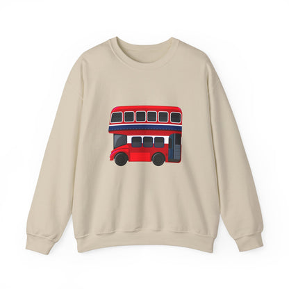 Unisex Heavy Blend™ Crewneck Sweatshirt Trendy - London Transport Red Double-Decker Bus