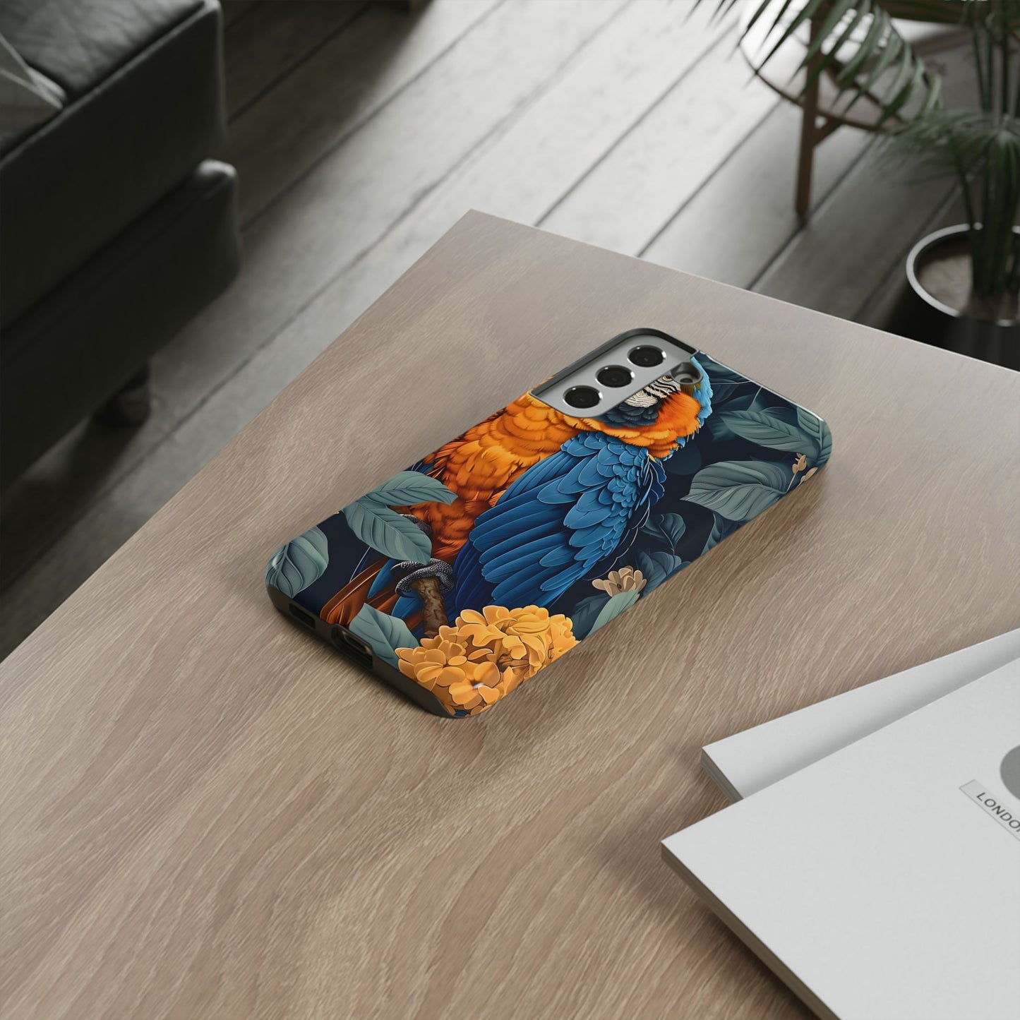 Tropical Parrot Phone Case - Tough Cases, Colorful Phone Cover, Nature Lover Gift, Floral Design, Bird Lover Accessory