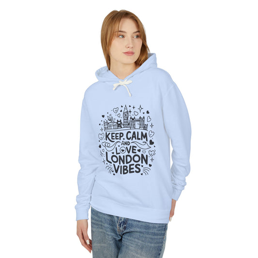 Unisex Lightweight Hooded Sweatshirt - Keep Calm and love London vibes