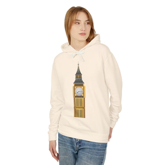 Unisex Lightweight Hooded Sweatshirt - London's Landmark - The Iconic Clock Tower