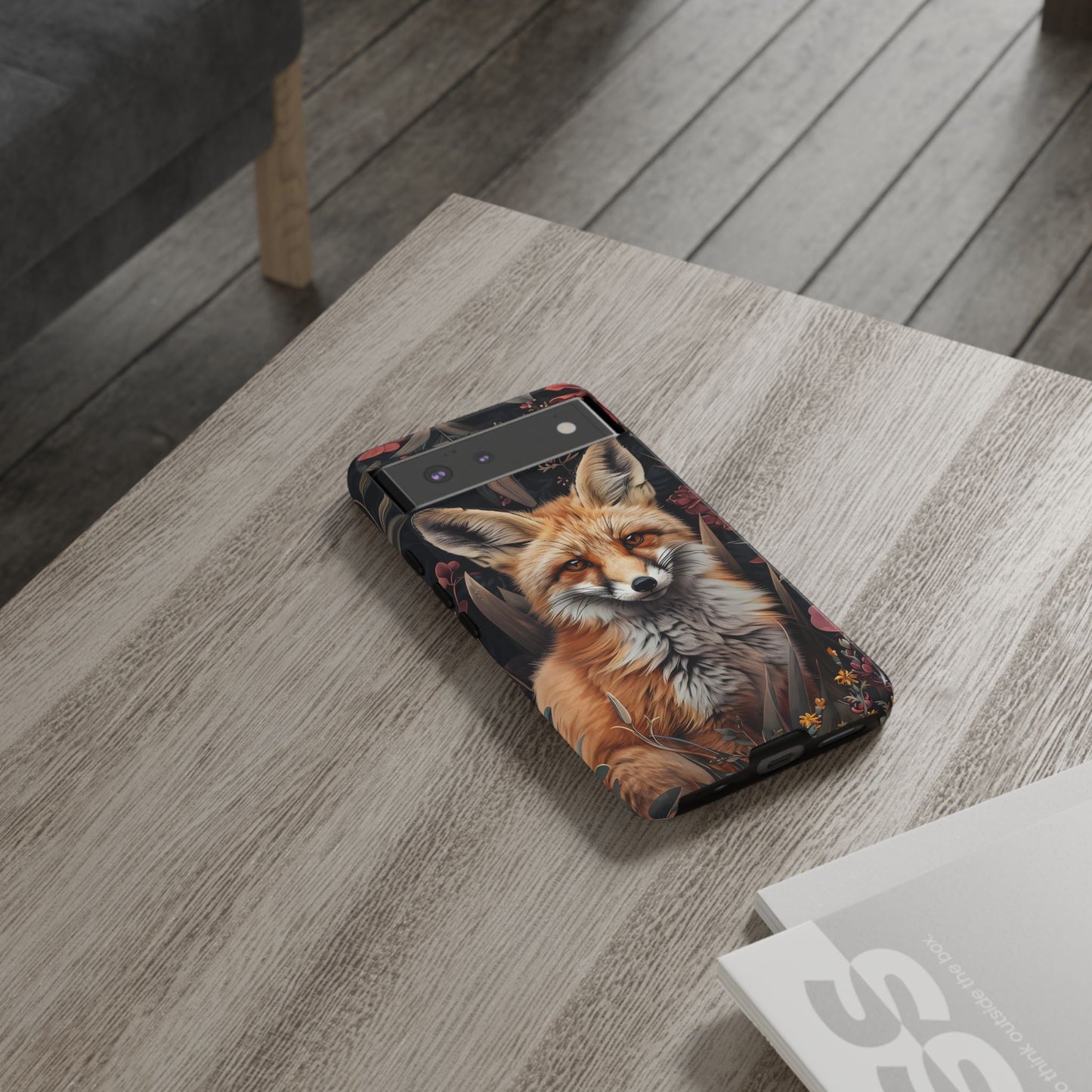 Fox Floral Phone Case, Tough Cases for Animal Lovers, Nature Themed Gift, Cute Phone Cover, Wild Fox Protector