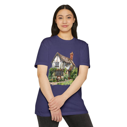 Unisex CVC Jersey T-shirt - From Thatched Roofs to Stone Walls - British Village Houses