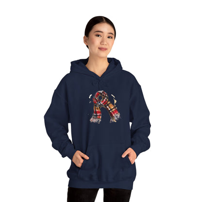 Unisex Heavy Blend™ Hooded Sweatshirt - Plaid British Scarf - Timeless Style and Classic Elegance