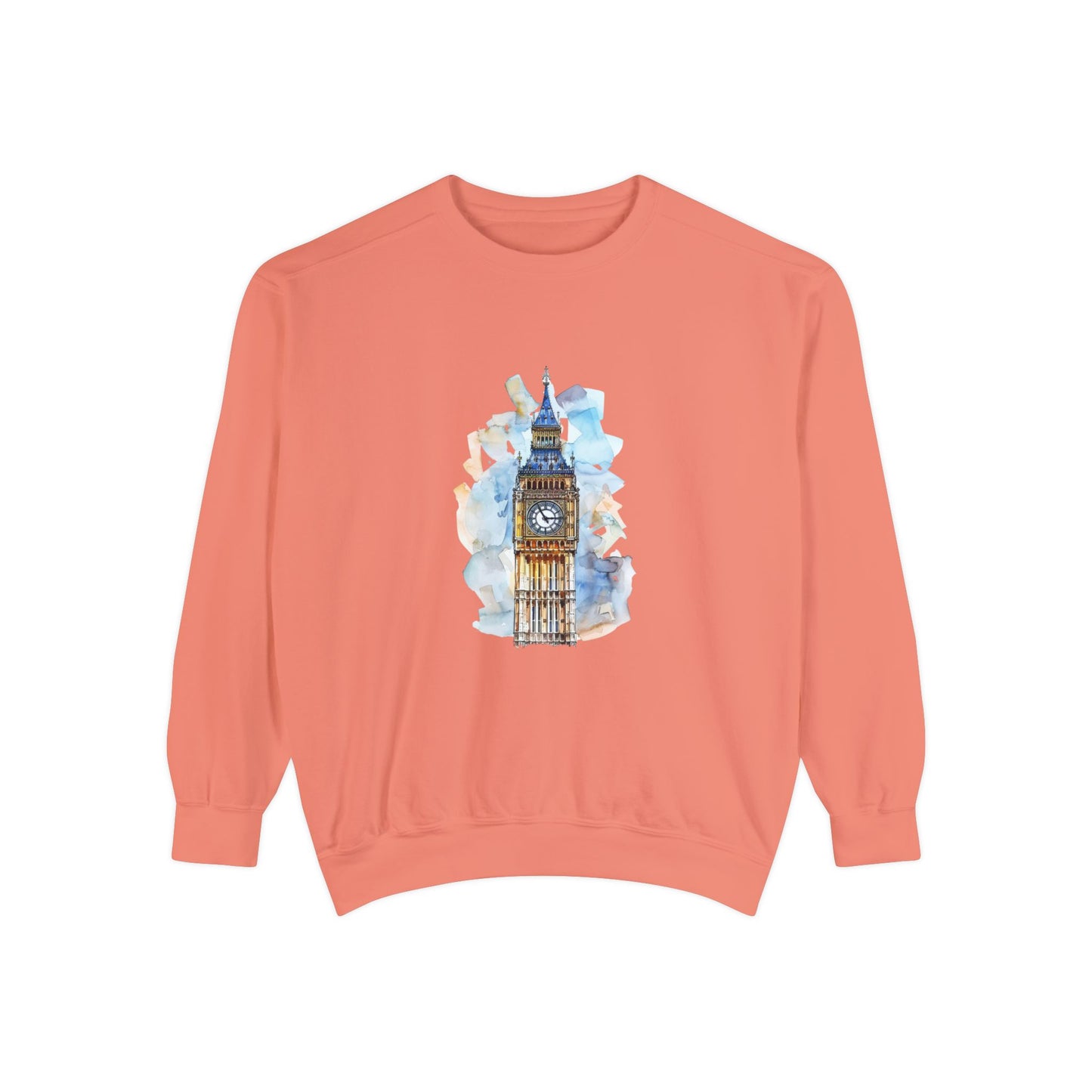 Unisex Garment-Dyed Sweatshirt Trendy - Iconic Big Ben Clock Tower