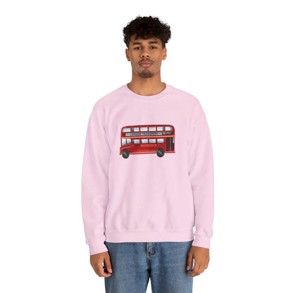 Unisex Heavy Blend™ Crewneck Sweatshirt Trendy - London Transport Red Double-Decker Bus