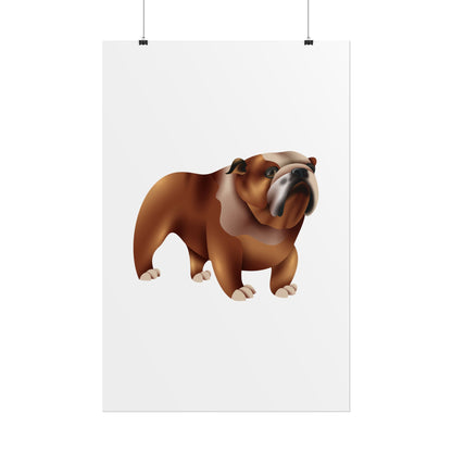 Bulldog Rolled Poster Art | Dog Lover’s Wall Decor | Unique Gift for Pet Owners | Living Room or Office Decor