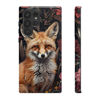 Fox Floral Phone Case, Tough Cases for Animal Lovers, Nature Themed Gift, Cute Phone Cover, Wild Fox Protector