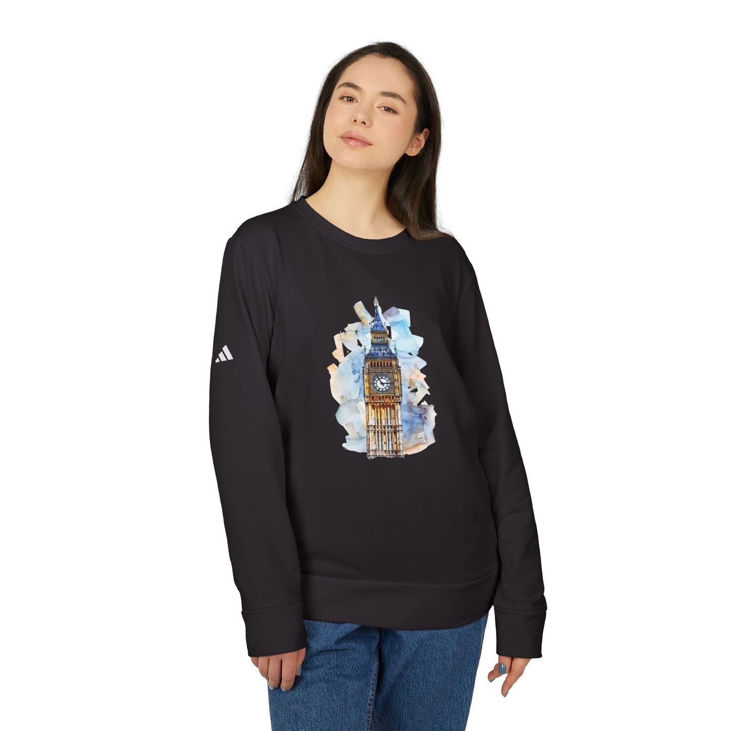 Big Ben Watercolor Fleece Crewneck Sweatshirt - Unisex Green