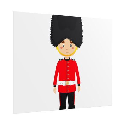 Adorable British Soldier Rolled Posters, Kids Room Decor, Unique Gift, Nursery Art, Educational Wall Art