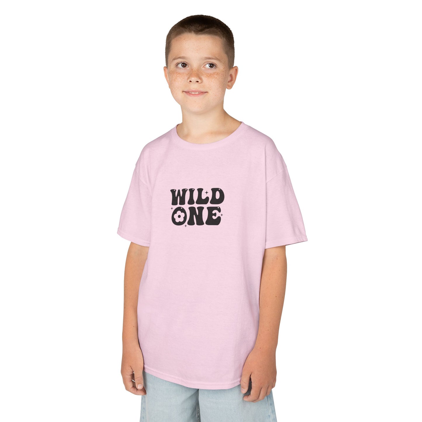 Kids Heavy Cotton Tee - Wild One Boho Adventure Quote Design - Fun and Playful T-Shirt for Little Adventurers